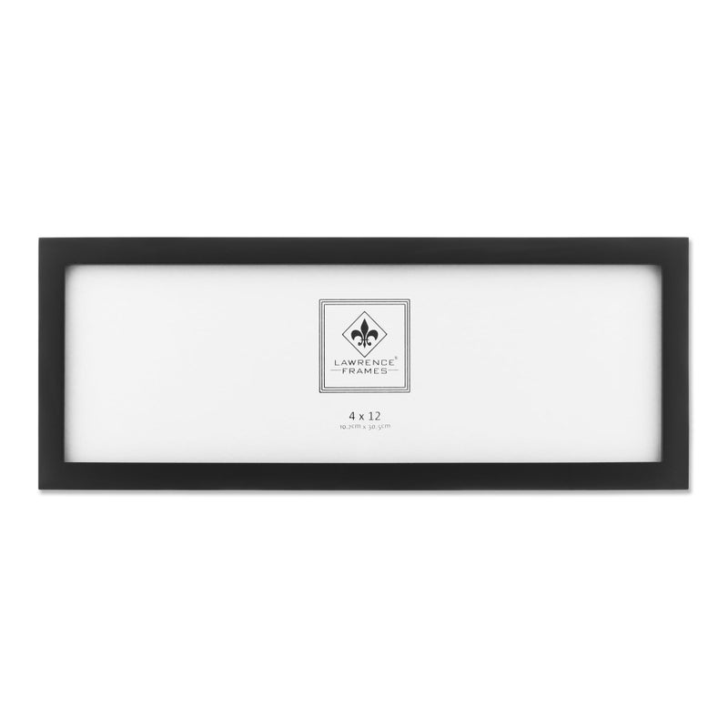 Lawrence Frames Standard Wood Picture Frame, 4x12, Black